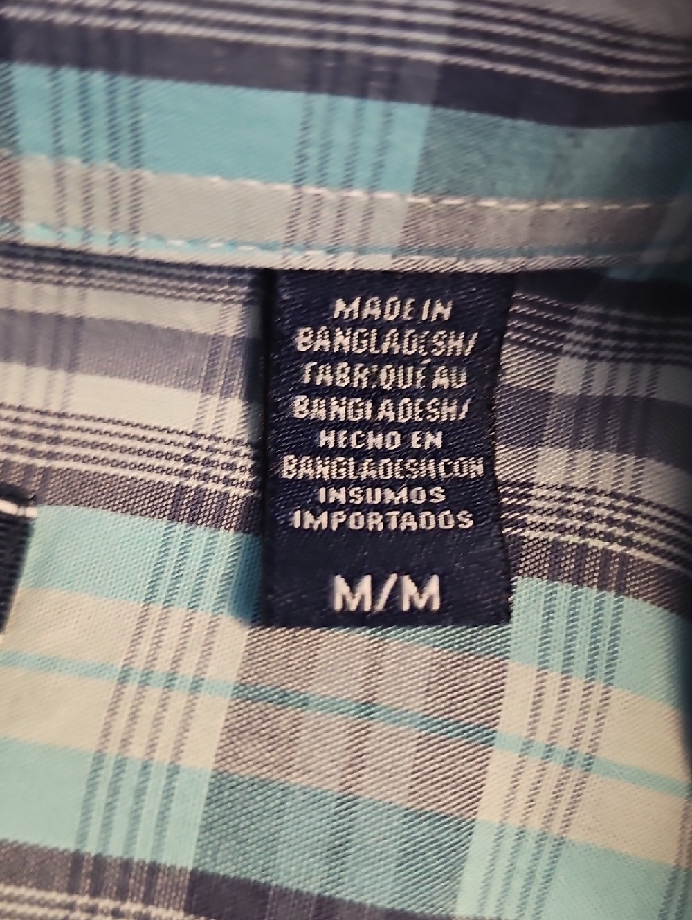Izod Men's Blue & Navy Plaid Button-Down Shirt - Picture 4 of 4